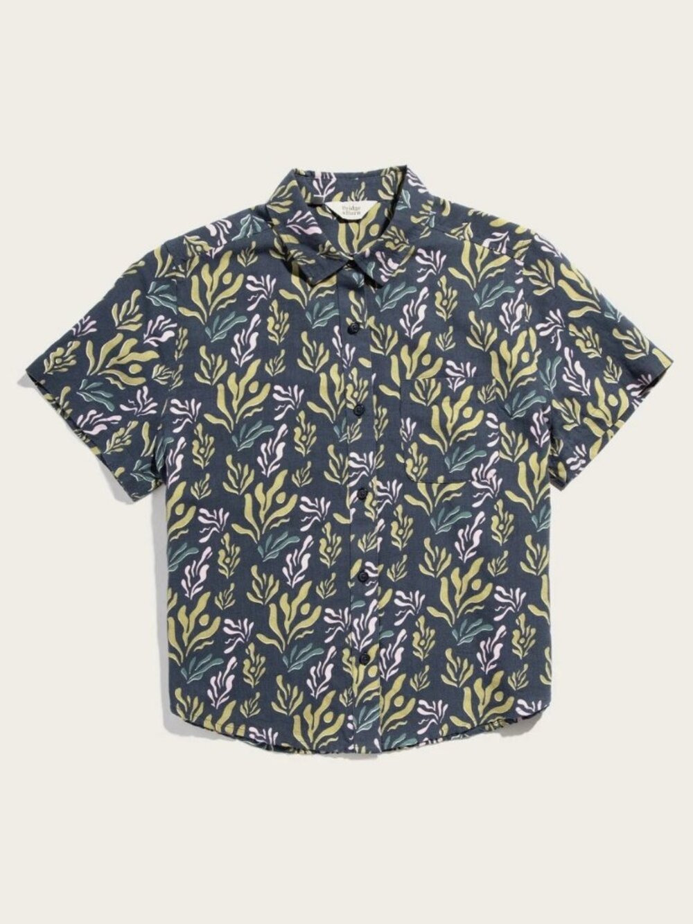 Bridge & Burn The Greer Cropped Shirt Top Buttondown Short Sleeve M